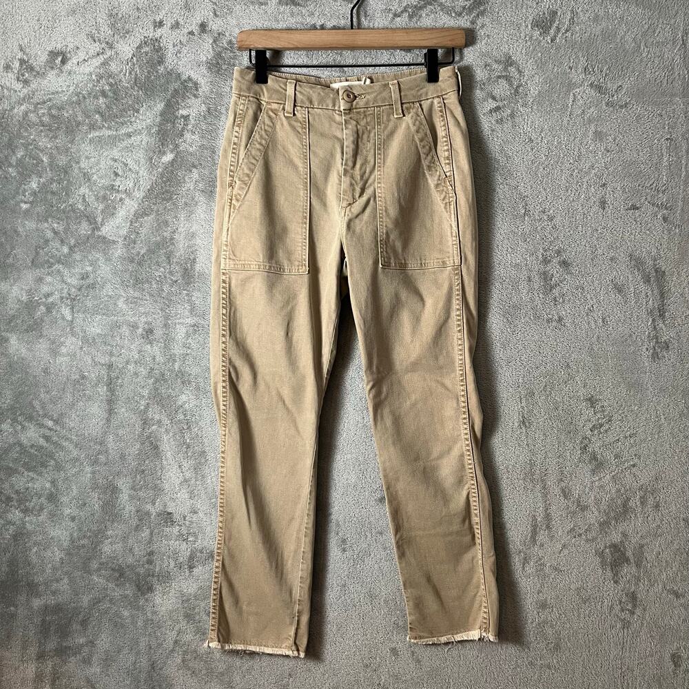 AMO Easy Army Trousers Khaki‎ Size 24 Relaxed, Cropped Straight Leg